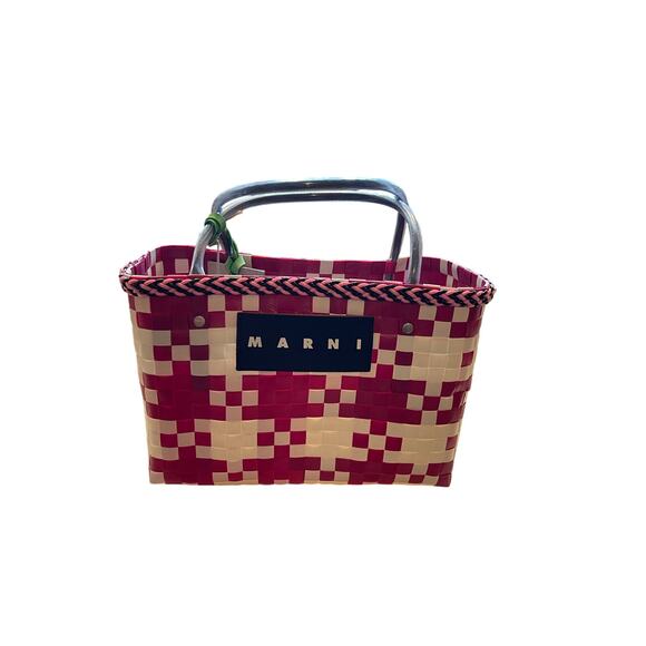 Marni Red and White Crossbody Bag with Geometric Pattern - Picture 1 of 5